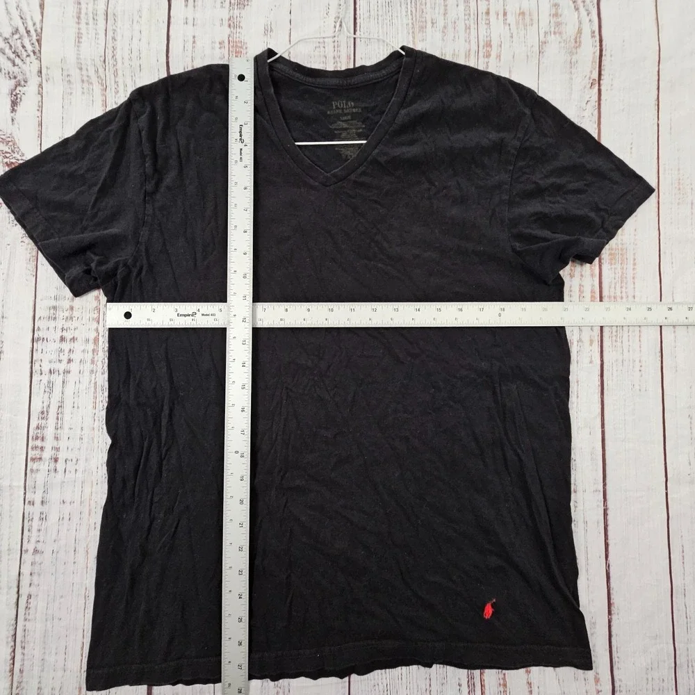 Polo Ralph Lauren Black Short Sleeve Classic Fit V-Neck T-Shirt Men's L
